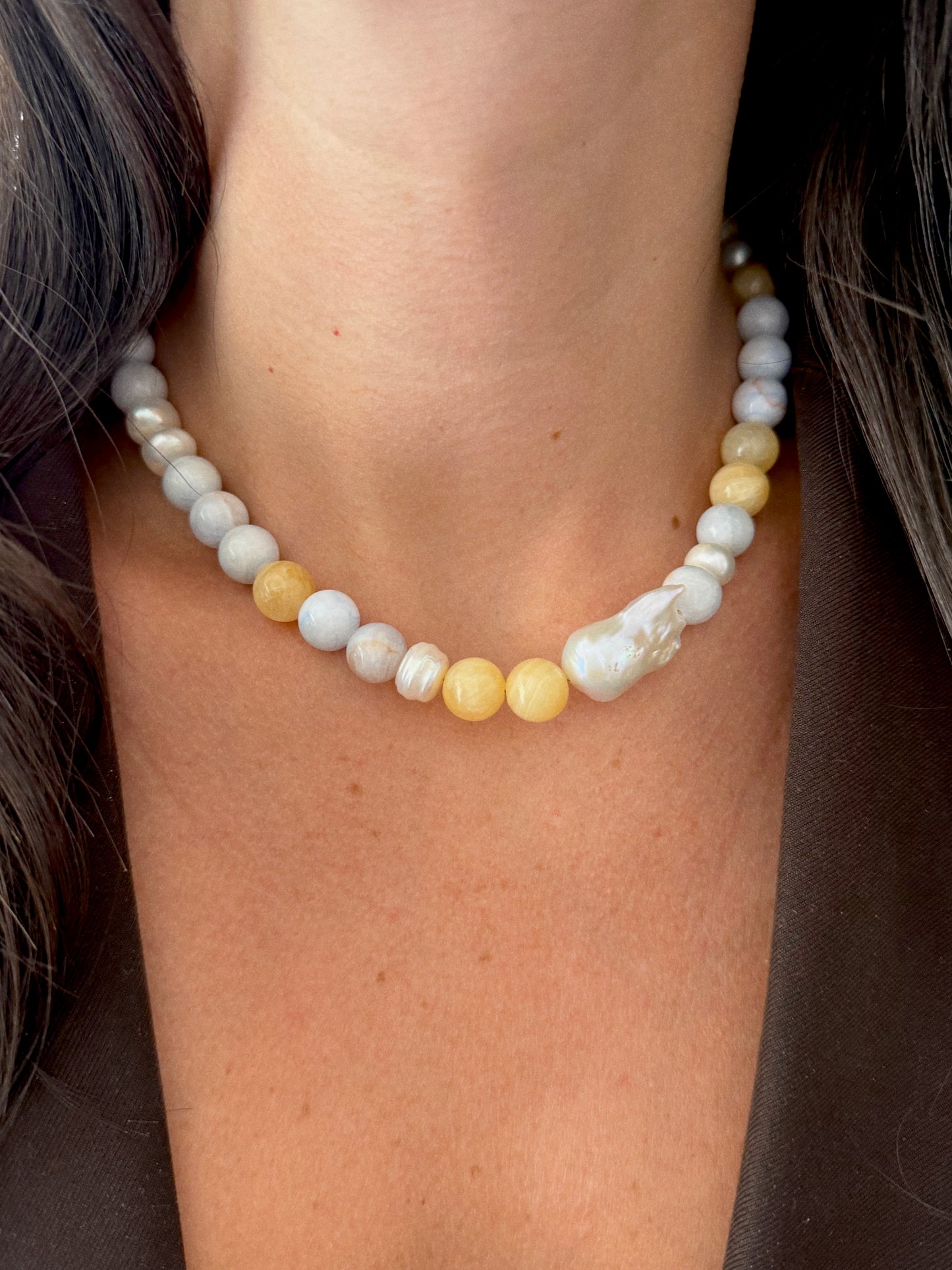 collier grosses perles colorées - Gaéia
