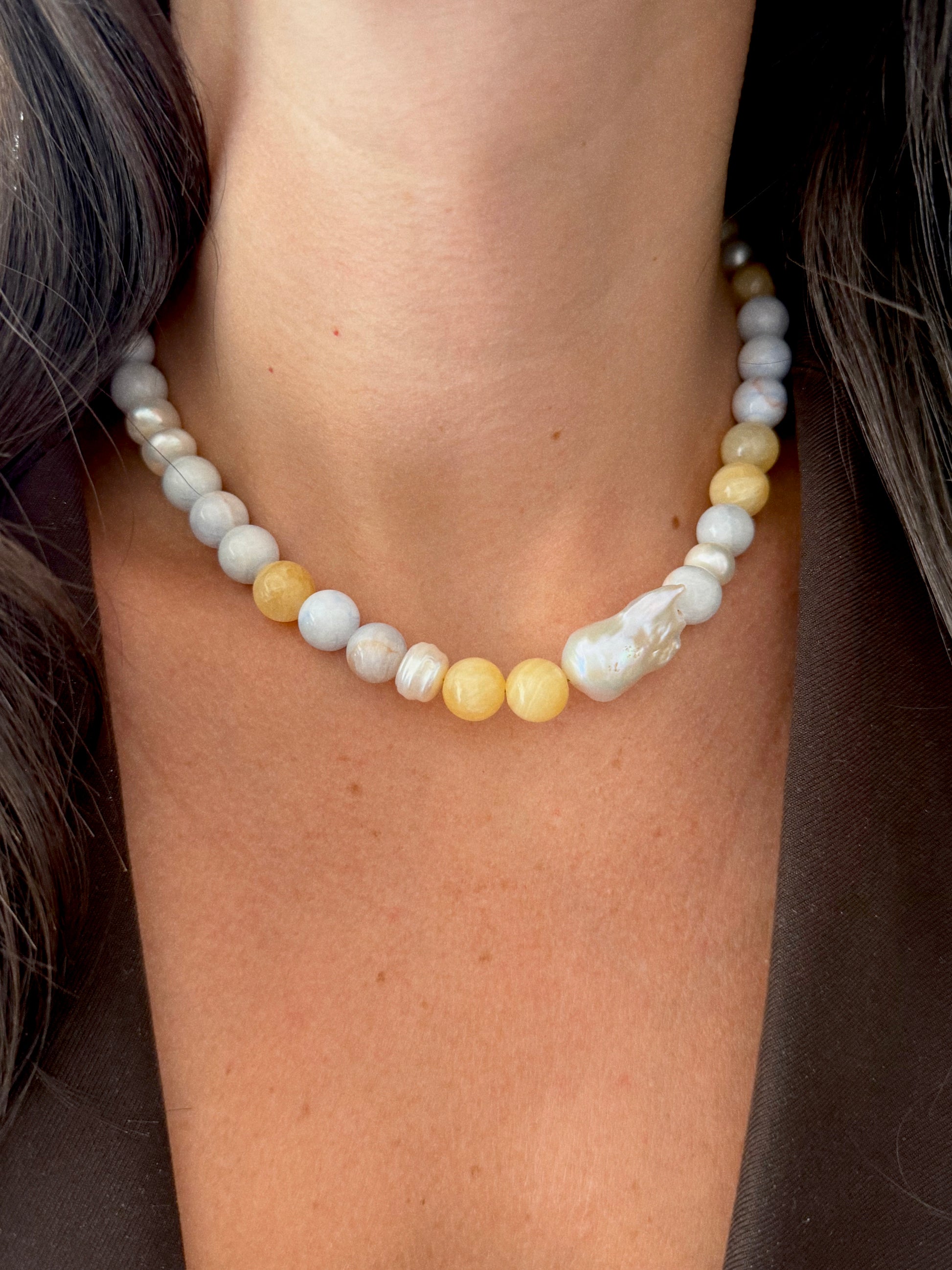 collier grosses perles colorées - Gaéia