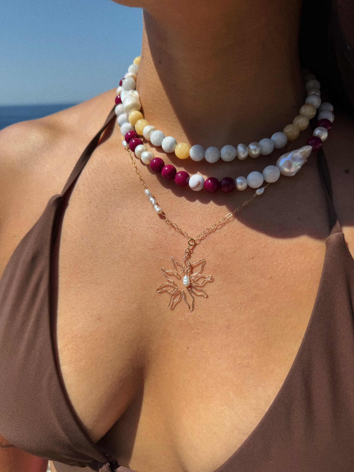 collier grosses perles colorées - Gaéia